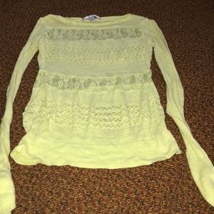 Yellow lacy top